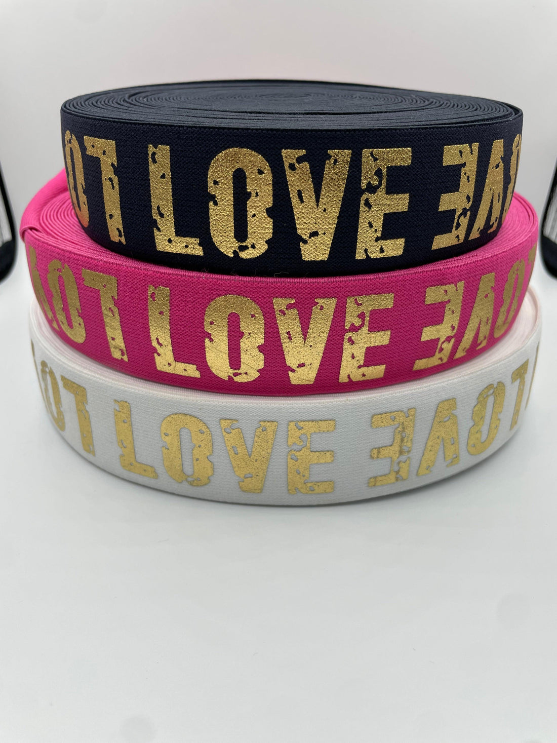 Linnings Elastik "Love" Fuchia 40 MM