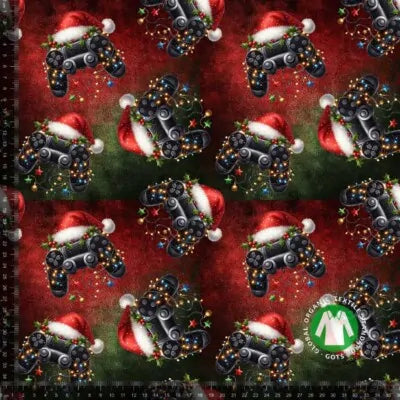 Jule controllere / Gamer print - Bomuldsjersey