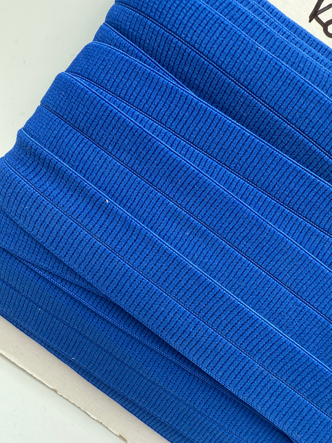 Konge blå- Foldeelastik 2 cm bred