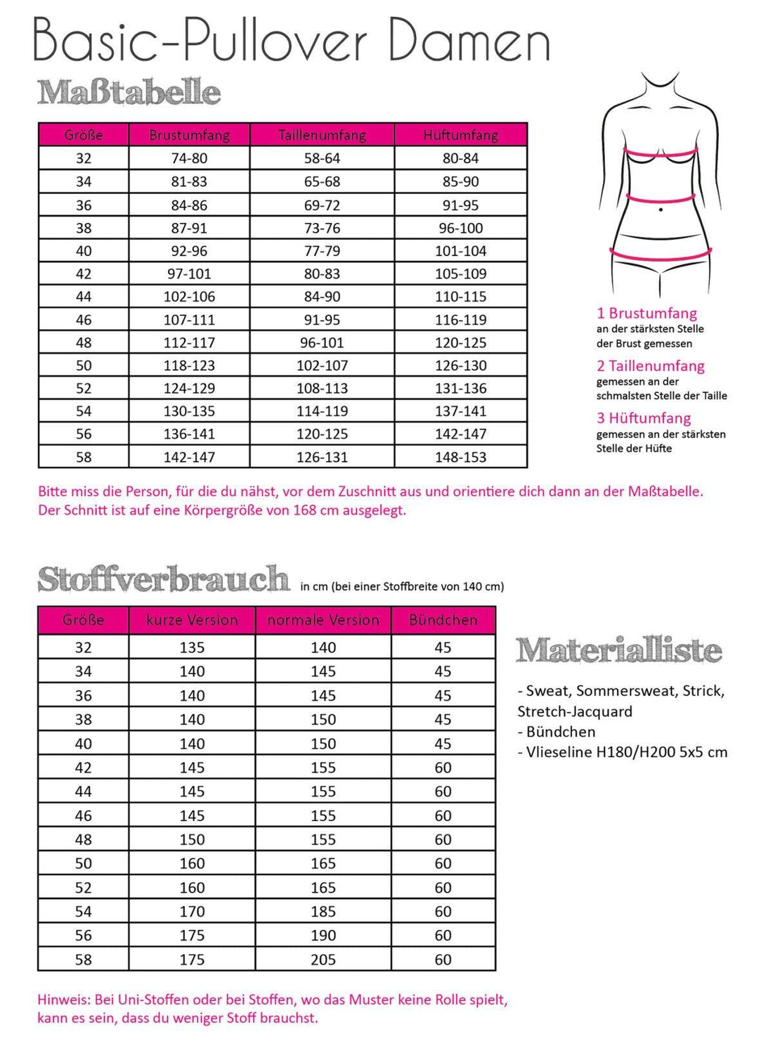 Basic Pull over Str 32 - 58 - Dame - Stofsaksen