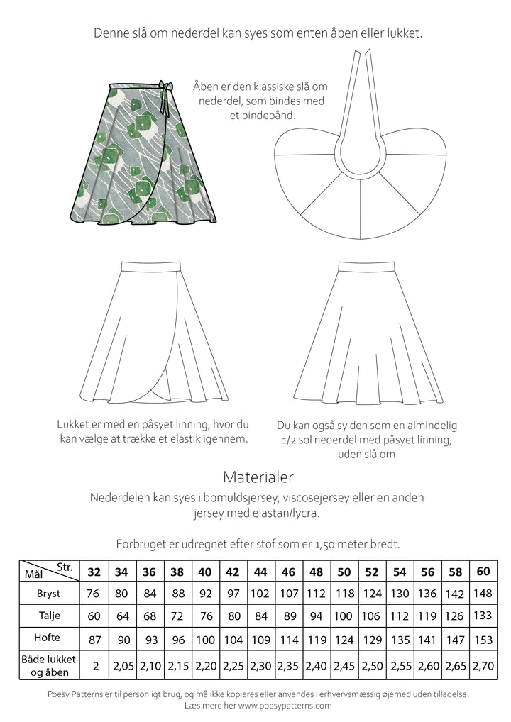 Slå om nederdel 1025 - Stofsaksen