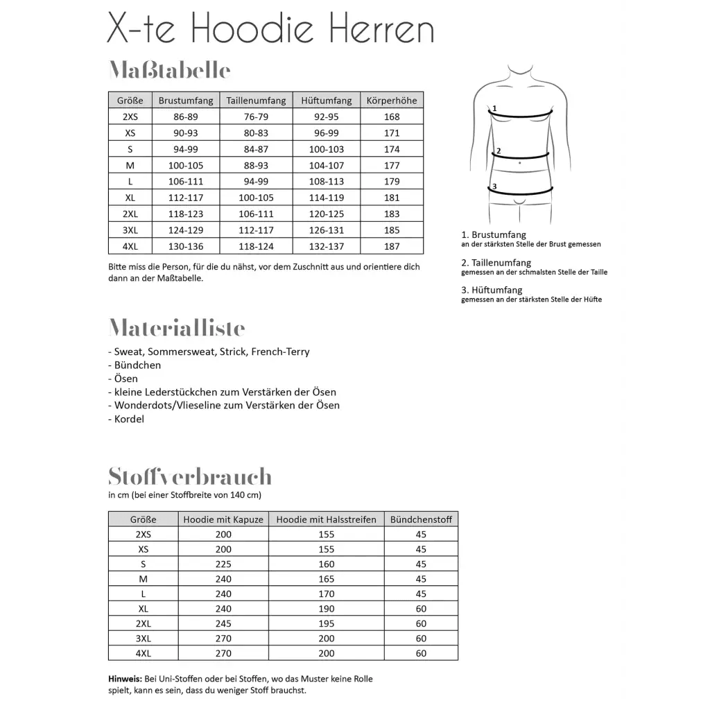 X-Th Hoodie/hættetrøje- 2XS - 4XL - Fadenkäfer - Stofsaksen