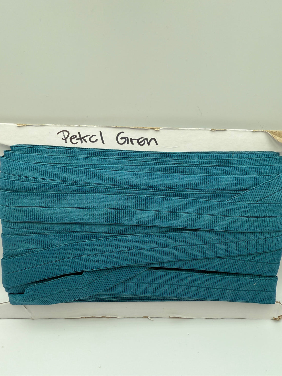 Petrol Grøn - Foldeelastik 2 cm bred