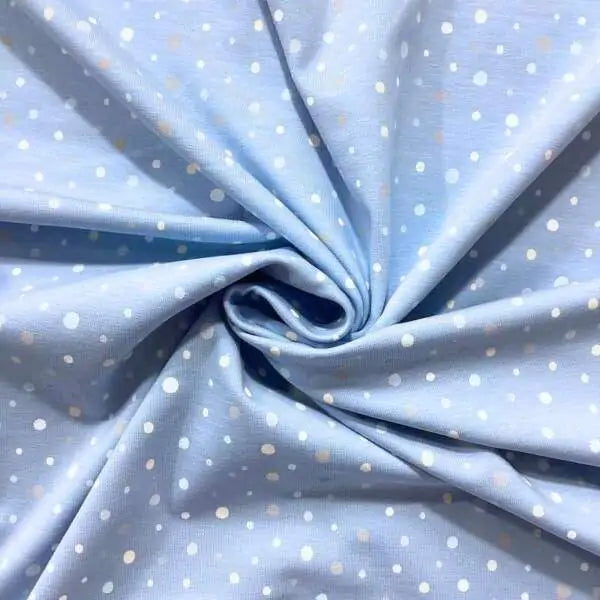 Lyseblå dots- bomulds Jersey