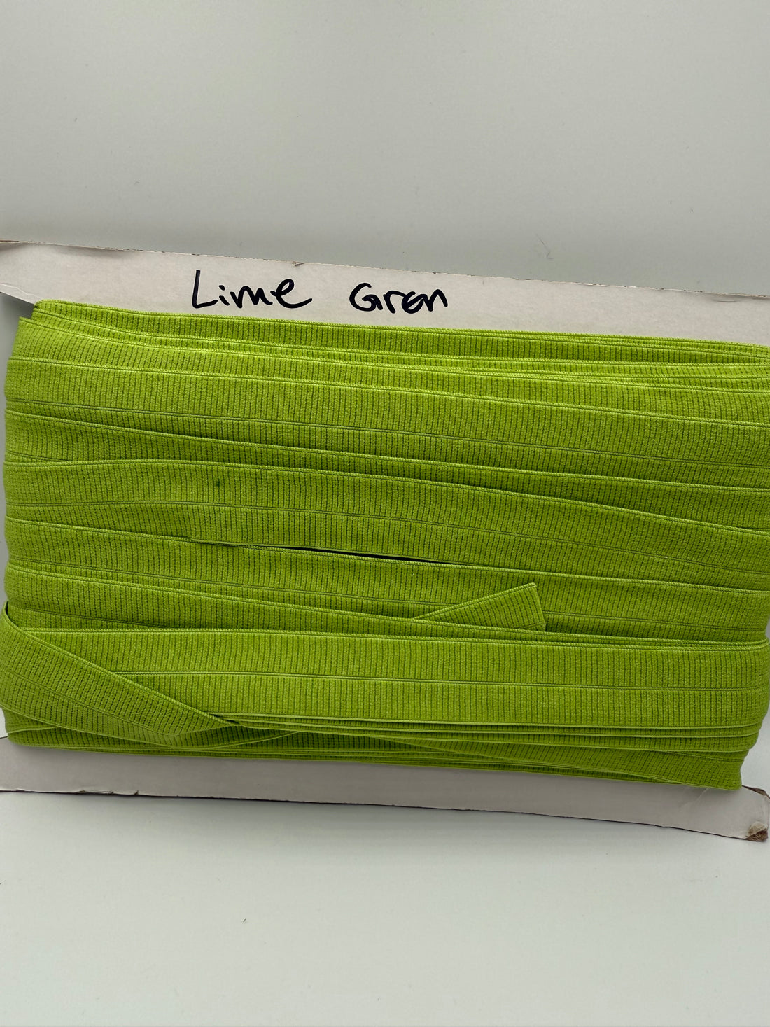 Lime grøn- Foldeelastik 2 cm bred