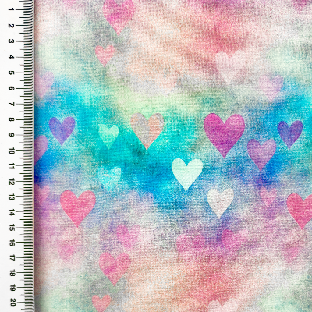 Pastel Hjerter - Bomuldsjersey