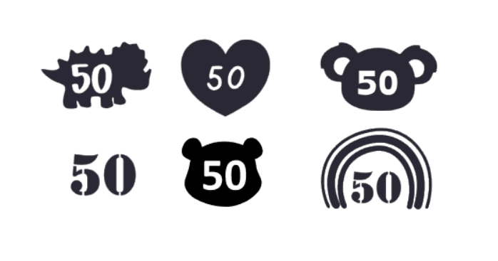 Størrelsesmærker 10 stk