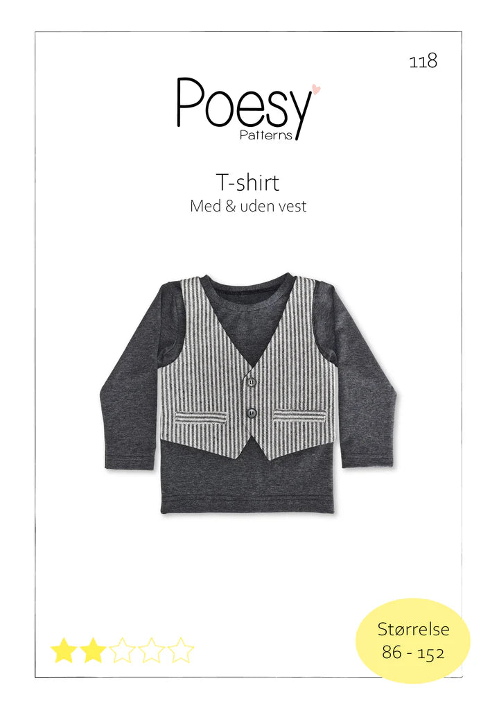 T-shirt med og uden vest 118