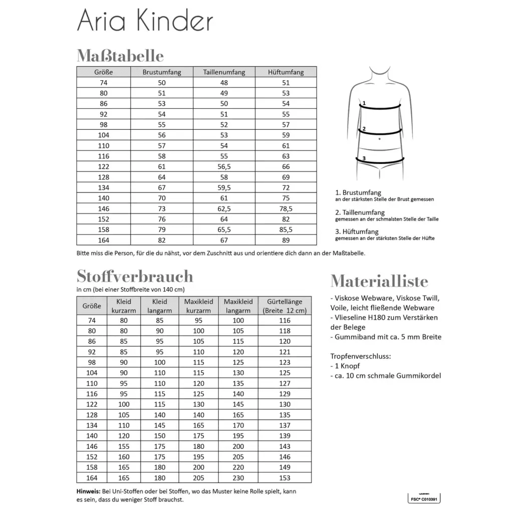 Aria kjole, 74 - 164 - BØRN - Fadenkäfer - Stofsaksen