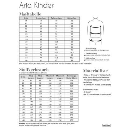 Aria kjole, 74 - 164 - BØRN - Fadenkäfer - Stofsaksen