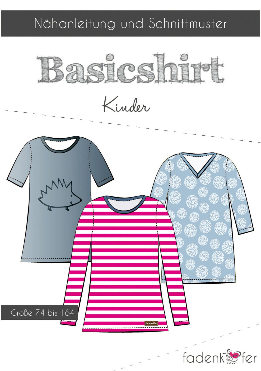 Basic T-shirt, 74 - 164 - BØRN - Fadenkäfer - Stofsaksen