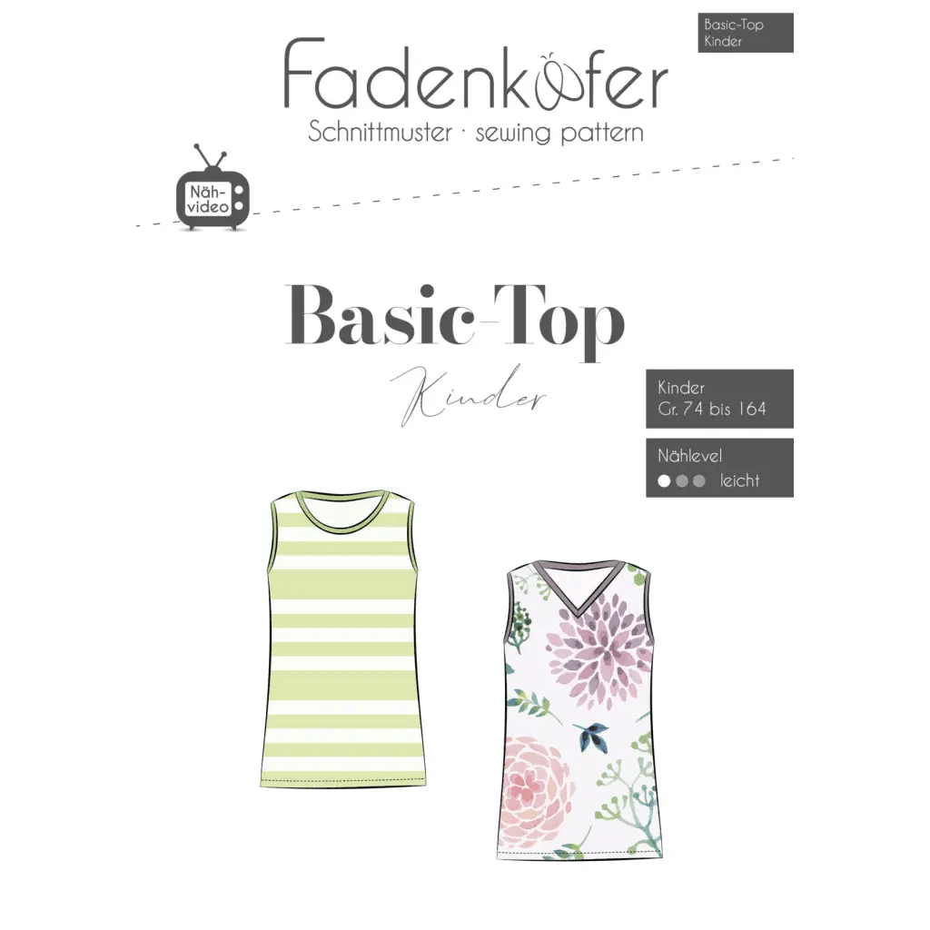Basic Top, 74 - 164 - BØRN - Fadenkäfer - Stofsaksen