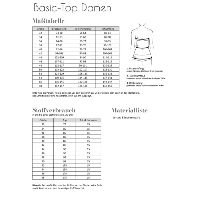 Basic top, DAME - Str 32 - 58 - Stofsaksen