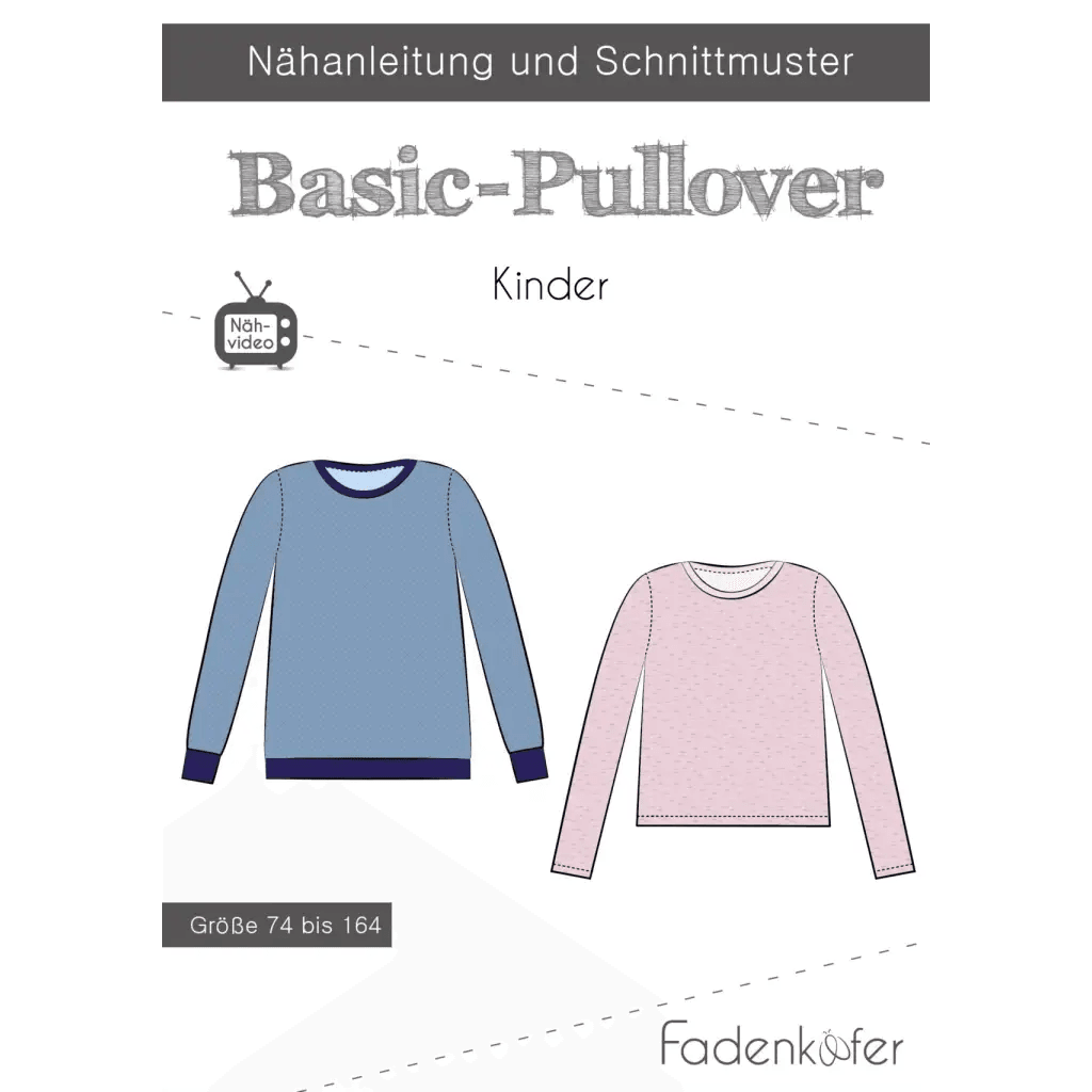 Basic trøje/ Pull over, 74 - 164 - BØRN - Fadenkäfer - Stofsaksen