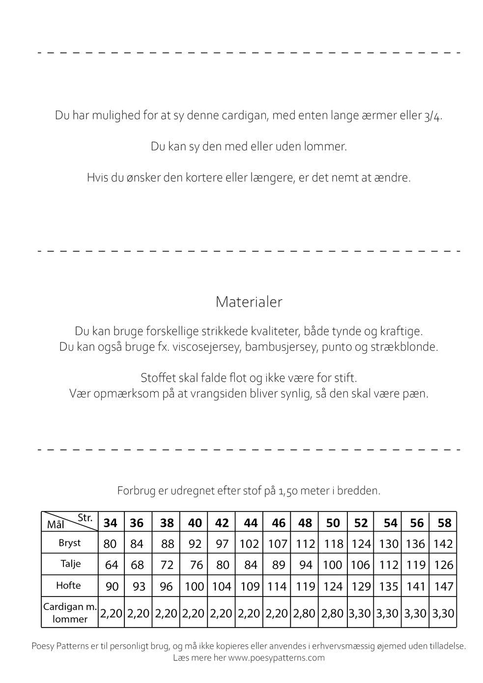 Cardigan med sjalskrave 1028 - Stofsaksen