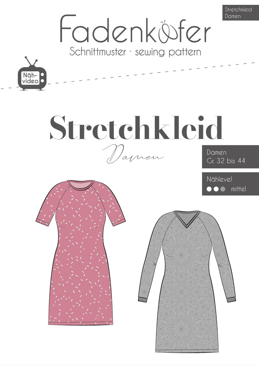 Carolin Stretch Kleid Str 32 - 58 - Dame - Stofsaksen