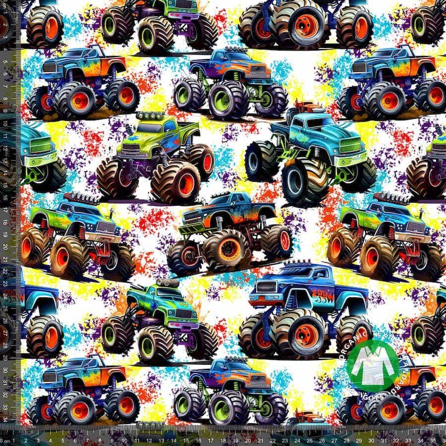 Fede Monstertrucks - Bomuldsjersey - Stofsaksen