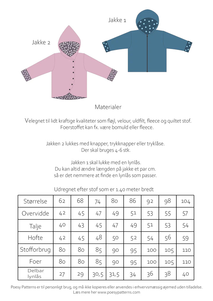 Overgangsjakke med hætte 107 - Stofsaksen