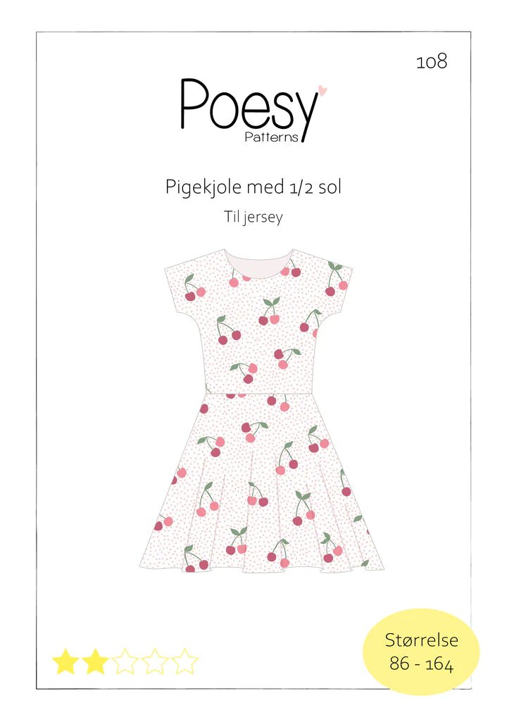 Pigekjole med 1/2 sol 108 - Barn - Stofsaksen