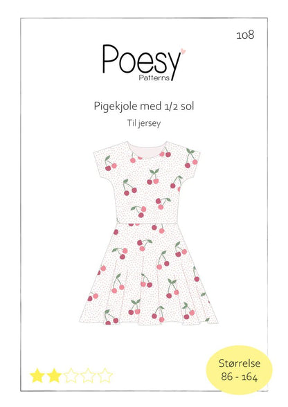 Pigekjole med 1/2 sol 108 - Barn - Stofsaksen