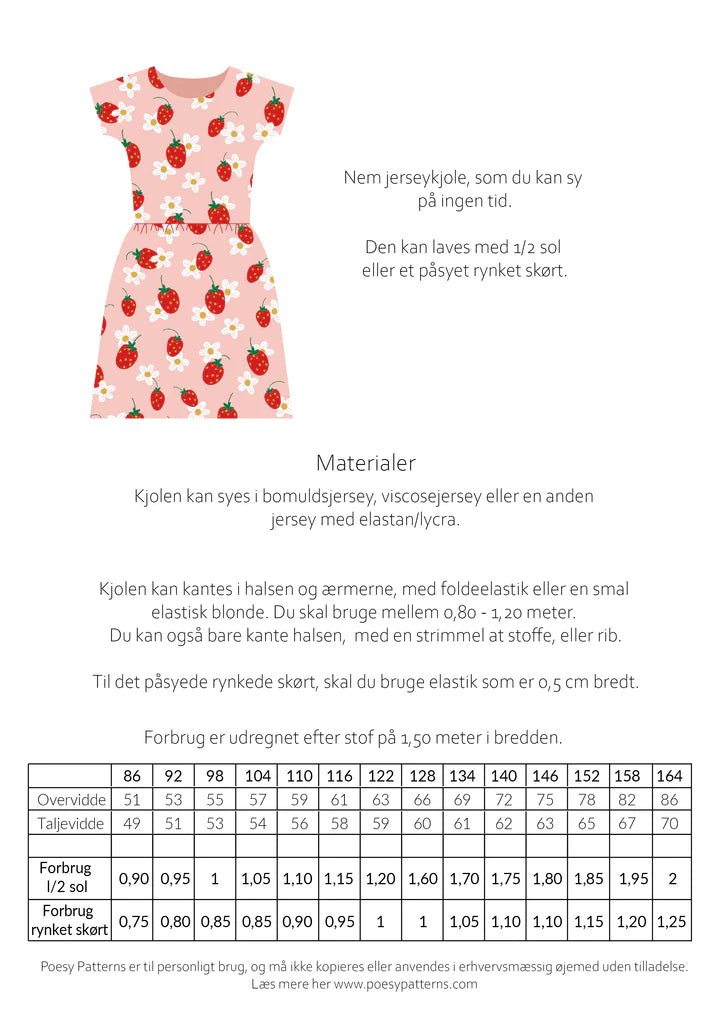 Pigekjole med 1/2 sol 108 - Barn - Stofsaksen