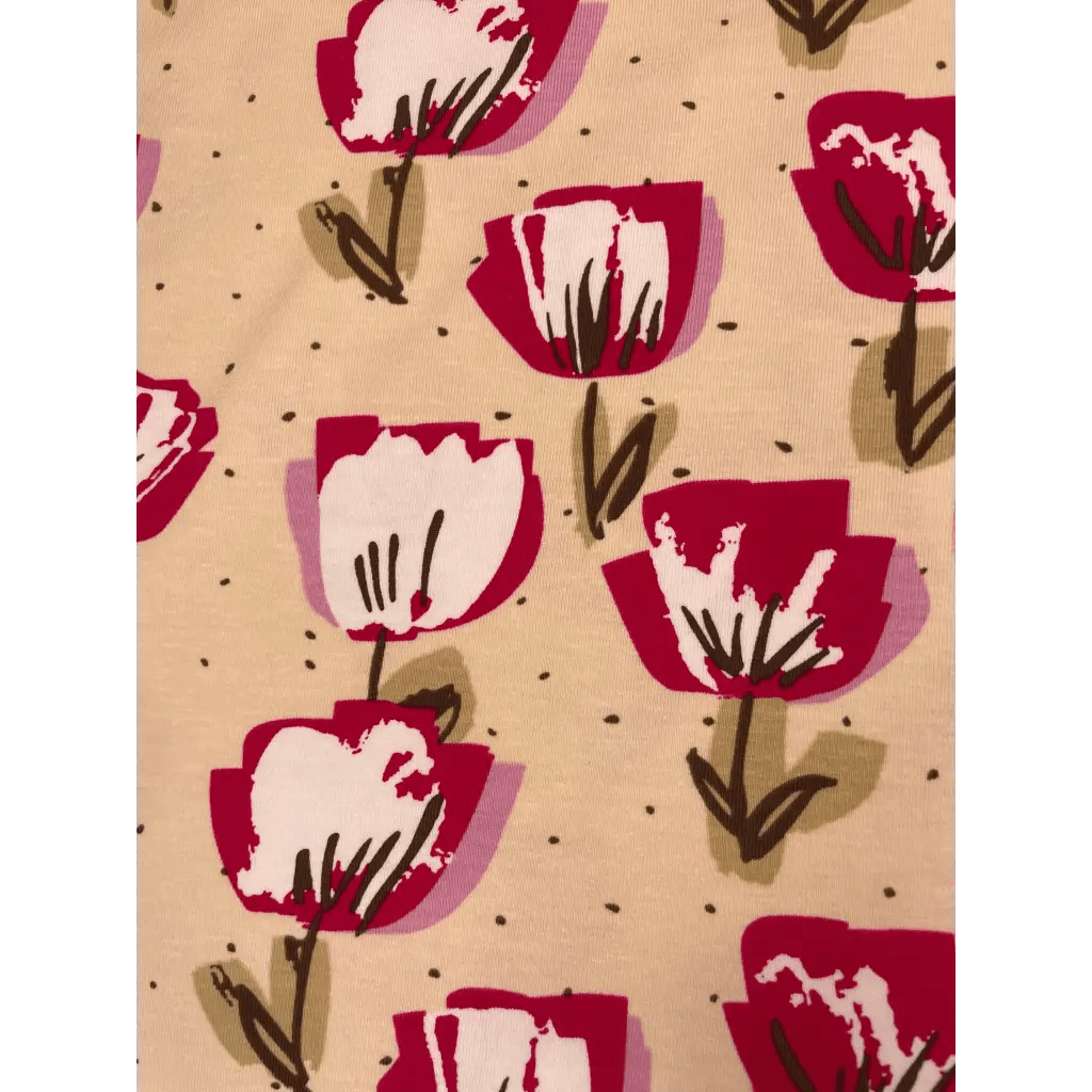 Retro Tulipan på sandfarvet baggrund Jersey - Stofsaksen