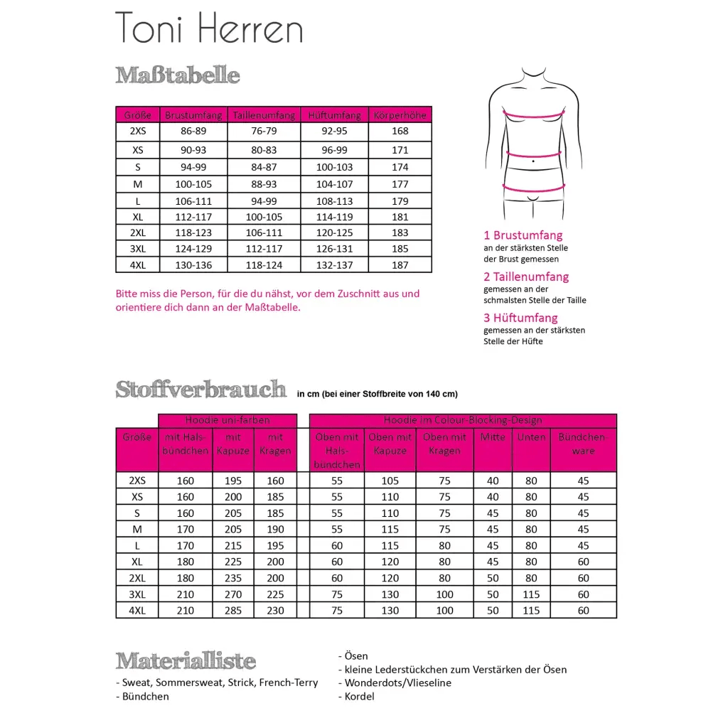 Toni Hættetrøje - 2XS - 4XL - Fadenkäfer - Stofsaksen
