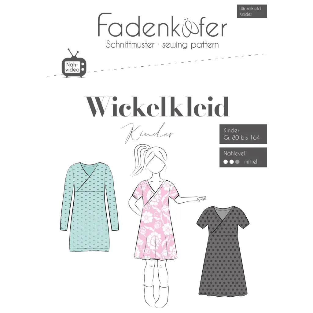 Wickel kleid/ Slåom effekt kjole, 74 - 164 - BØRN - Fadenkäfer - Stofsaksen