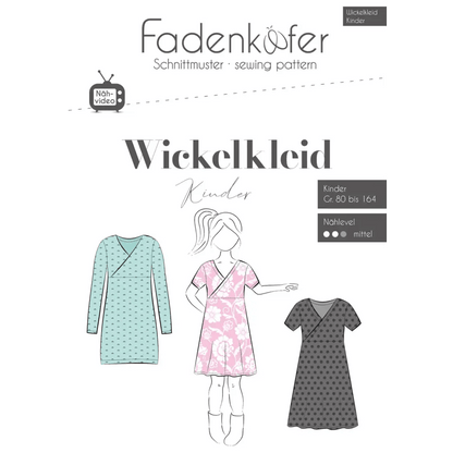 Wickel kleid/ Slåom effekt kjole, 74 - 164 - BØRN - Fadenkäfer - Stofsaksen