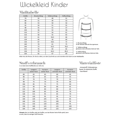 Wickel kleid/ Slåom effekt kjole, 74 - 164 - BØRN - Fadenkäfer - Stofsaksen