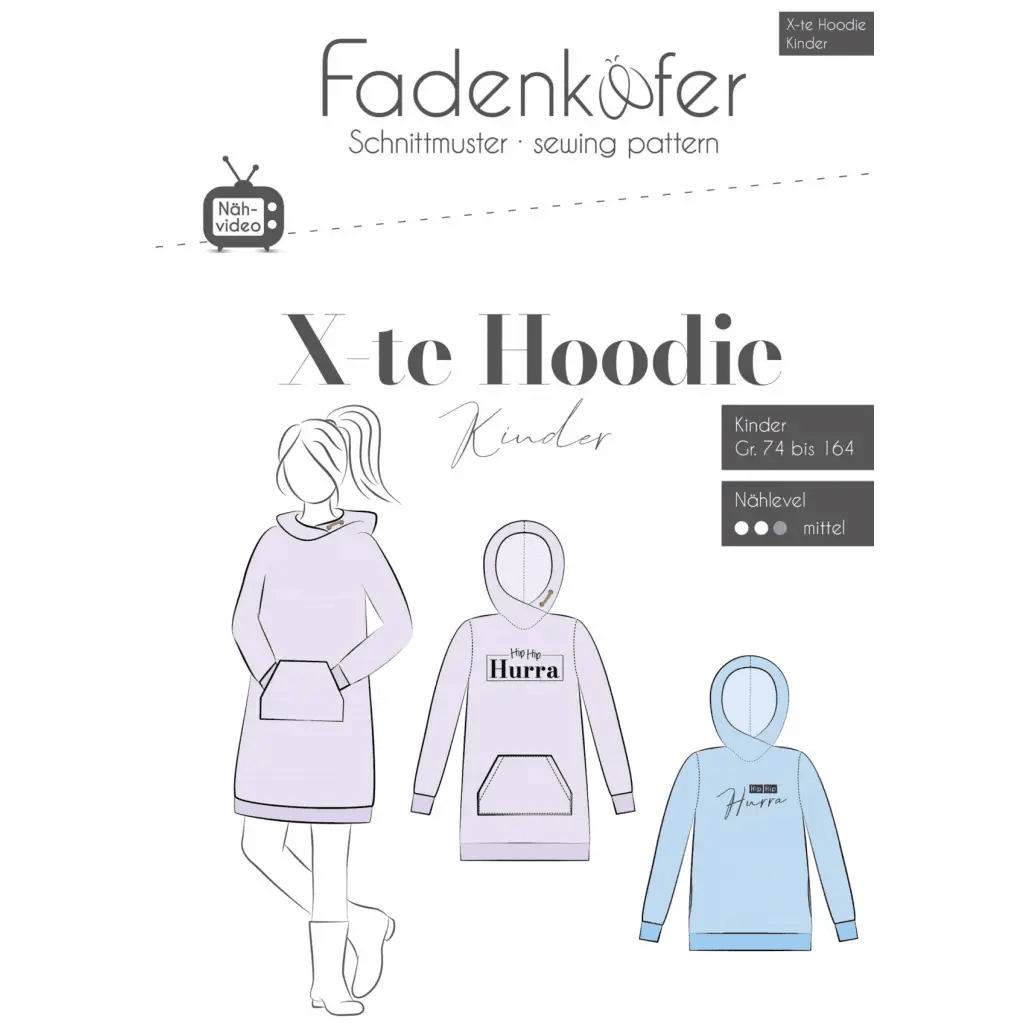 X-Te Hoodie, 74 - 164 - BØRN - Fadenkäfer - Stofsaksen